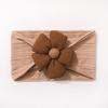 New solid color jacquard children's headband, cute five-petaled flower baby headscarf, thin soft baby hair accessories