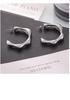 Elegant C-Shaped Stud Earrings, European/American Style, Irregular Design, Titanium Steel, Real Gold Plated, Cold & Sophisticated Appeal