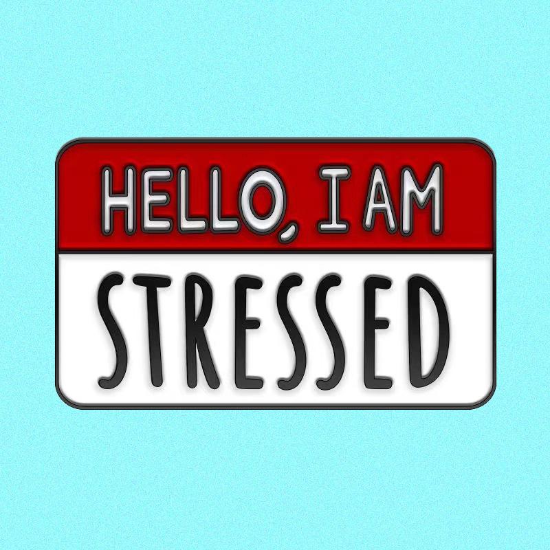 New Alloy Speech Bubble Brooch -  Hello, I m Tired  Trendy Personality Badge a5