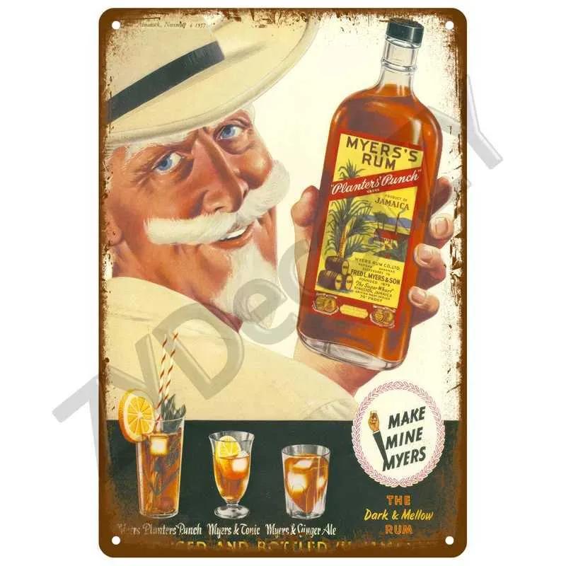 Vintage Poster Cocktail Tin Signboard Metal Signboard Decorative Wall Art Home Decoration Bar Club People Cave Iron Painting