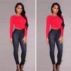 European Station Autumn Solid Color Plus Size Women's Hip-hugging Pencil Jeans