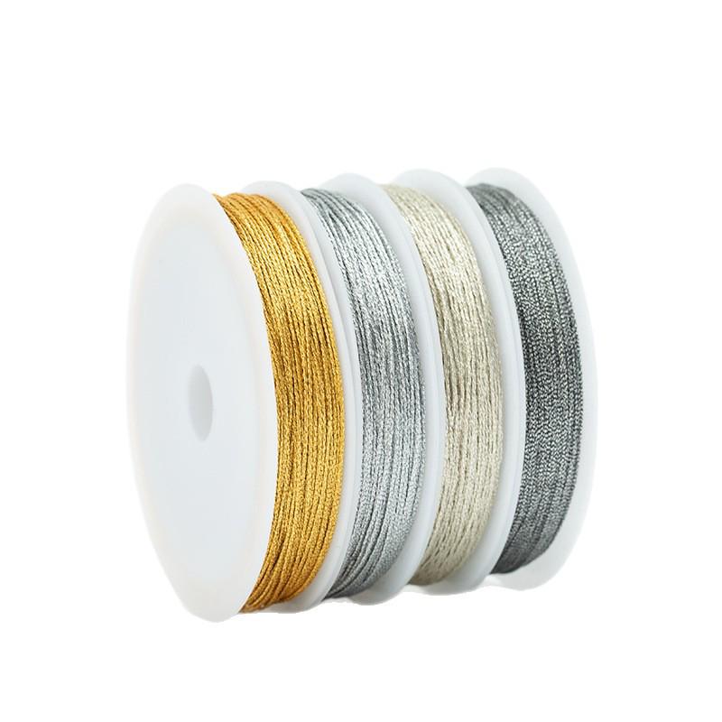 Gold & Silver Colored Thread for DIY Bracelet Weaving - Chinese Knot, Gold Silk & Winding Thread, Small Roll