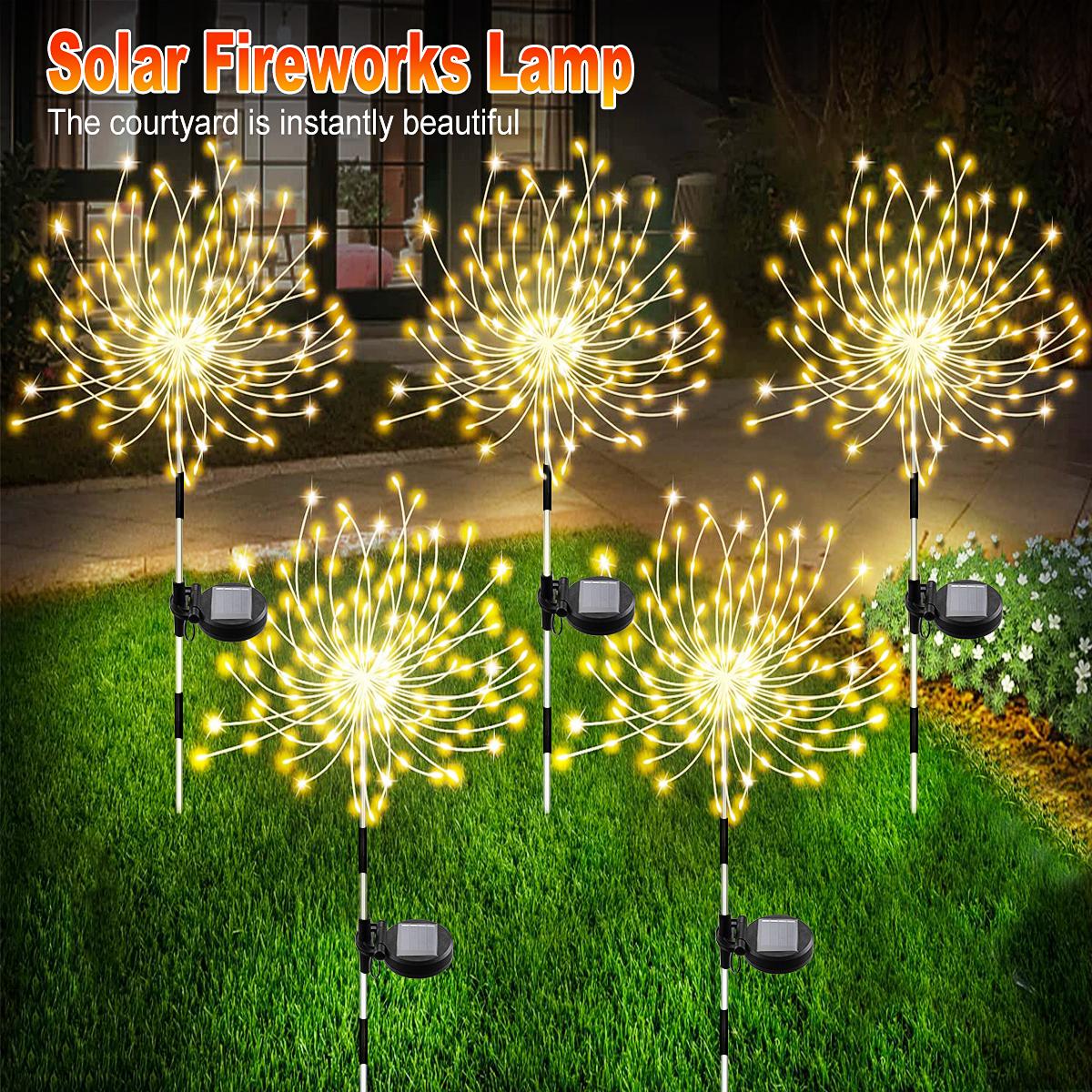

Новая версия солнечные фейерверки, уличные водонепроницаемые травяные шары, одуванчики, мигающие гирлянды, 60/150/200/240 светодиодные садовые праздничные огни для газона 60LED теплый белый