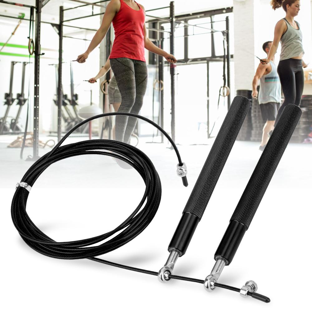 Adult Aluminium Alloy Rope Jumprope Steel Wire Bearing Fitness Sport Equipmentblack