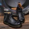 Podzimní pánské pracovní boty nadměrných velikostí Chelsea Boots Retro britský styl vysoké boty z pravé kůže