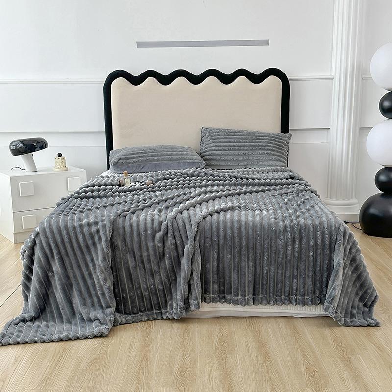 

Плед Шарковый Плед Супермягкий Флисовый Плед для Дивана Дизайн в рубчик Хорошо Стирается 120*200cm