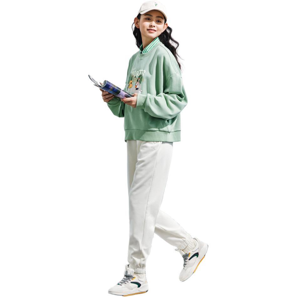 Anta High Waist Loose Breathable Casual Pants Women bottoms Vanilla-White 962517310S-2