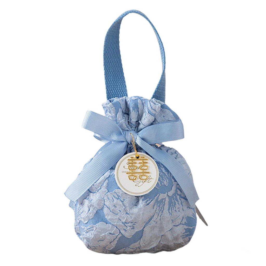 1PC Fabric Bag Traditional Chinese Wedding Drawstring Candy Gifts Packaging Bag For Wedding Birthday Party Decor Jewelry Pouches