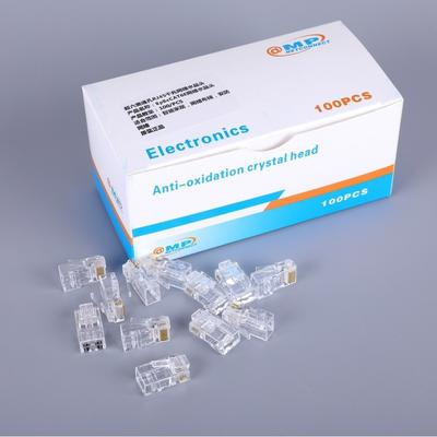 Pozlacený konektor Rj45 Cat5 8P8C UTP síťový kabel Krystalová stíněná ethernetová modulární zástrčka