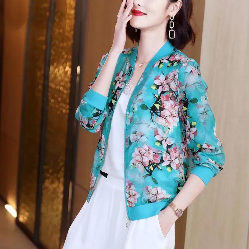 Chiffon Long-sleeved Outerwear for Women In Spring Summer Wear Large Size Versatile UV-proof Short Sunscreen Clothes for Women