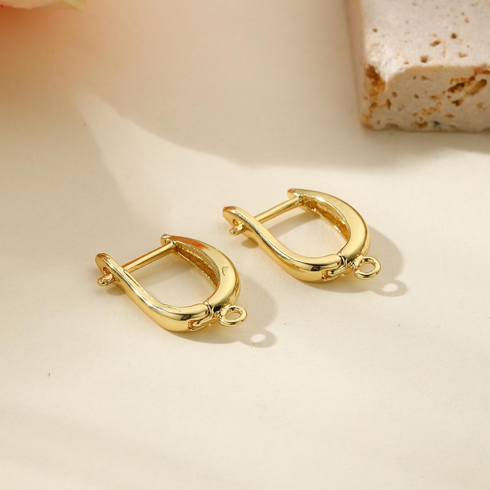 Gold Plated U Shaped Earring Hooks Simple Versatile DIY Handmade Jewelry Findings Accessories For Crafting Earrings