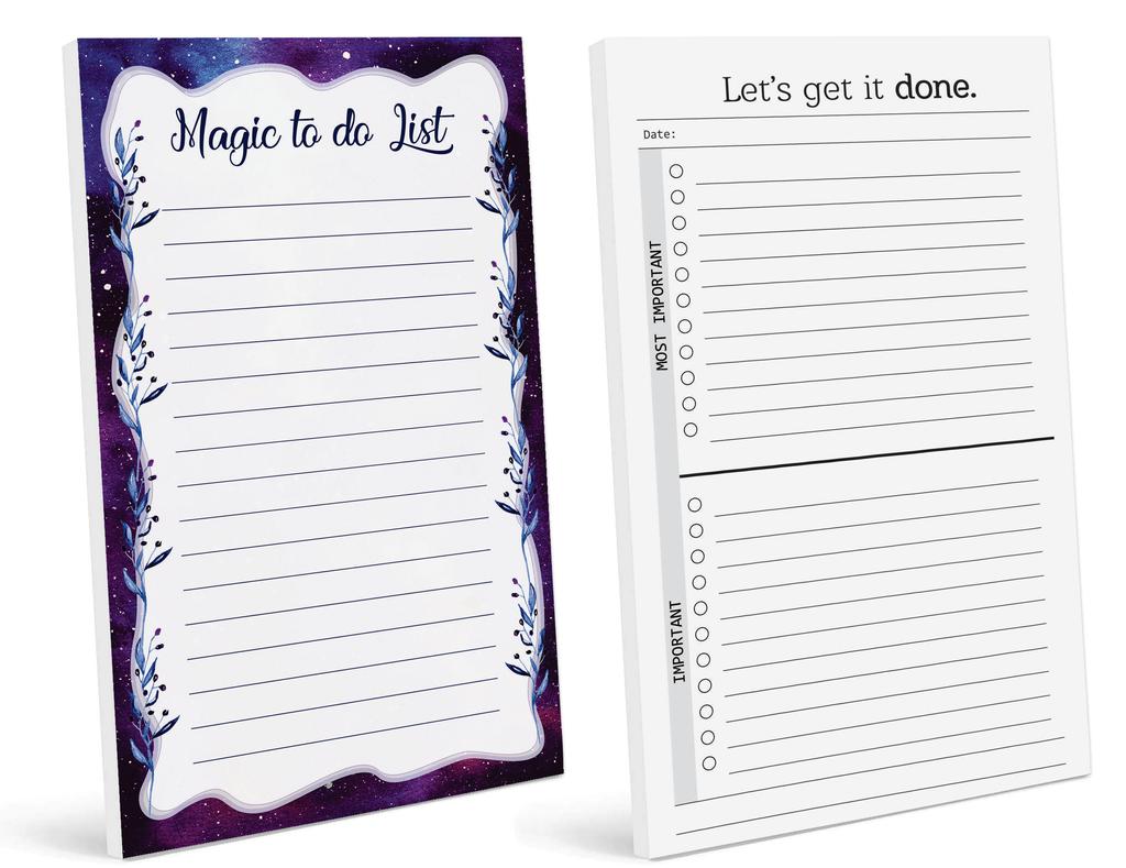 Inkdotpot Pack Of 2 Daily Planner List Undated Notepads, Memo Pad To-Do List Tear Off List Pad- Organizer- Scheduler- Organize Tasks (50 Sheets
