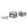 Decoration European and American Trendy Ring Set, Retro Hollow Diamond Ring Set of 3 Pieces