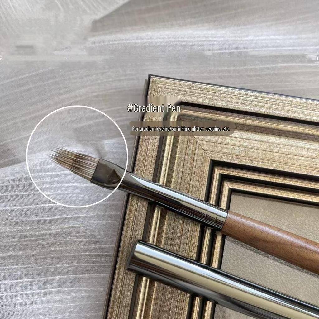 Xiaohongshu Deluxe Walnut Wood Nail Art Brush Set for Professional Gradient and Line Painting