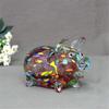 Glass Pig Miniature Sculpture Chinese Zodiacs Animal Figurine Collectible Ornament for Home Office Desktop Decoration