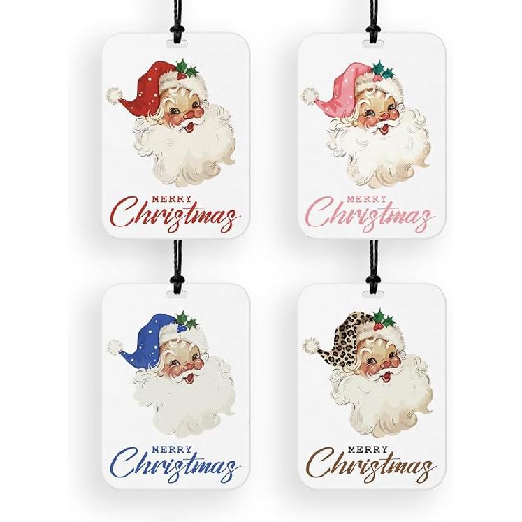 4 Pcs Christmas Car Air Freshener Funny Santa Christmas Car Accessories for Mirror Home Dorm Vintage Cute Xmas Santa Air Freshener Cars Gifts for Merry1