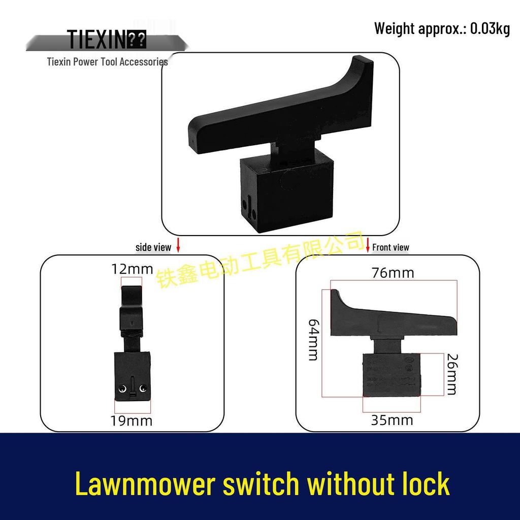 Steel Machine Switch for Chainsaws, Grass Trimmers, Lawn Mowers - 350/355 Cutting Electric Switch (Model 02440)