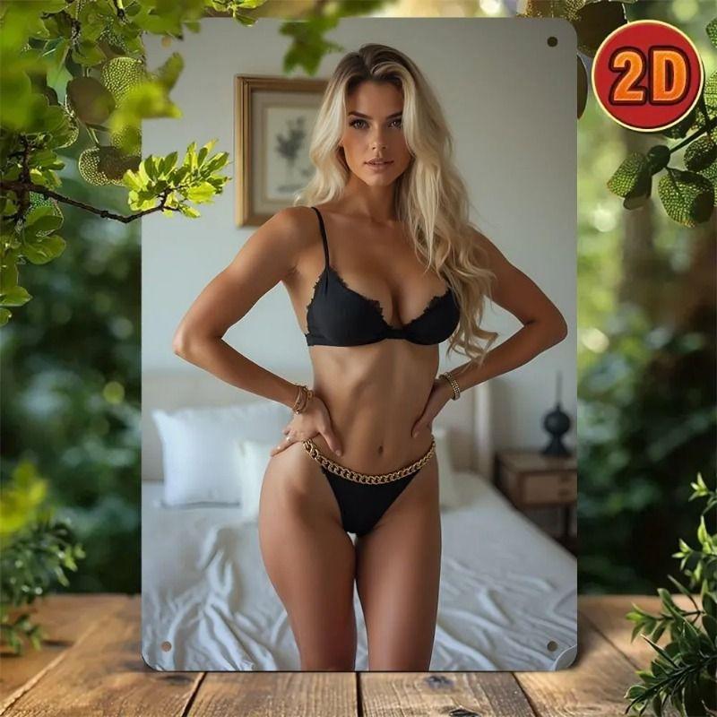 Sexy Girl Metal Tin Sign 20x30 cm for Garage & Workshop Decor
