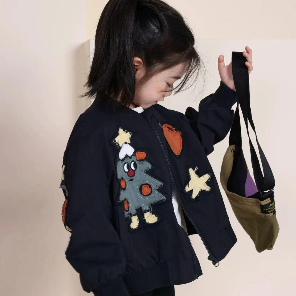 Girls' Stylish Korean-Style Printed Jacket for Spring/Autumn 2026
