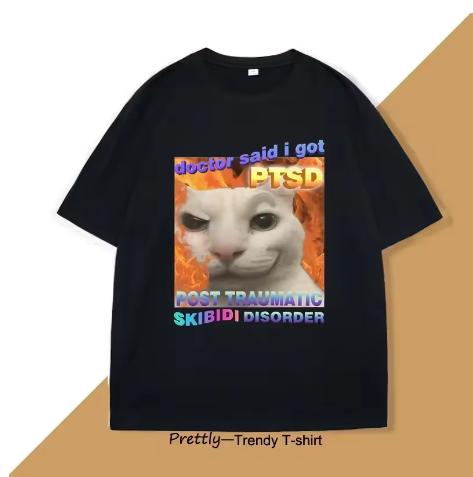 2026Funny Cat Skiddy Syndrome T-shirt for Cat T-shirt Ugly and Stupid T-shirt A Gift for Cat Lovers Streetwear 2XL