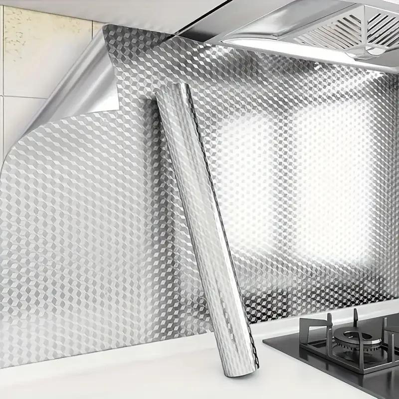 1/3/5M Kitchen Oil-proof Sticker Heat-resistant Aluminum Foil Wallpaper for Kitchen Stove Cabinet DIY Self Adhesive Sticker
