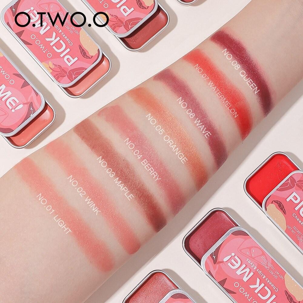 O.TW O.O Makeup Lipstick 3 In 1 Blush Eyeshadow Palette Waterproof Matte Cheek Lips Eyes Fashion Lip Cosmetics, 1 Piece