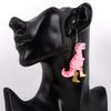 Cute Cartoon Dinosaur with Boots Acrylic Drop Earrings for Women Funny Tyrannosaurus In High Heels Dangle Earring 2026 Jewelry