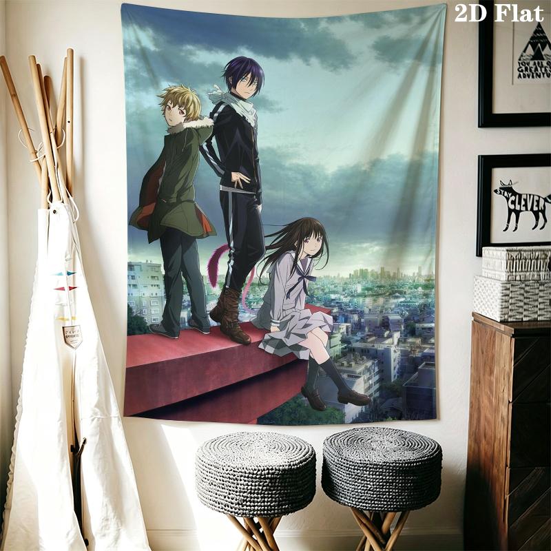 Noragami Stray God Wall Tapestry Aesthetic Wall Hanging Printed Fabric Blanket Decorative Tapestries for Bedroom Living Room Home Decor