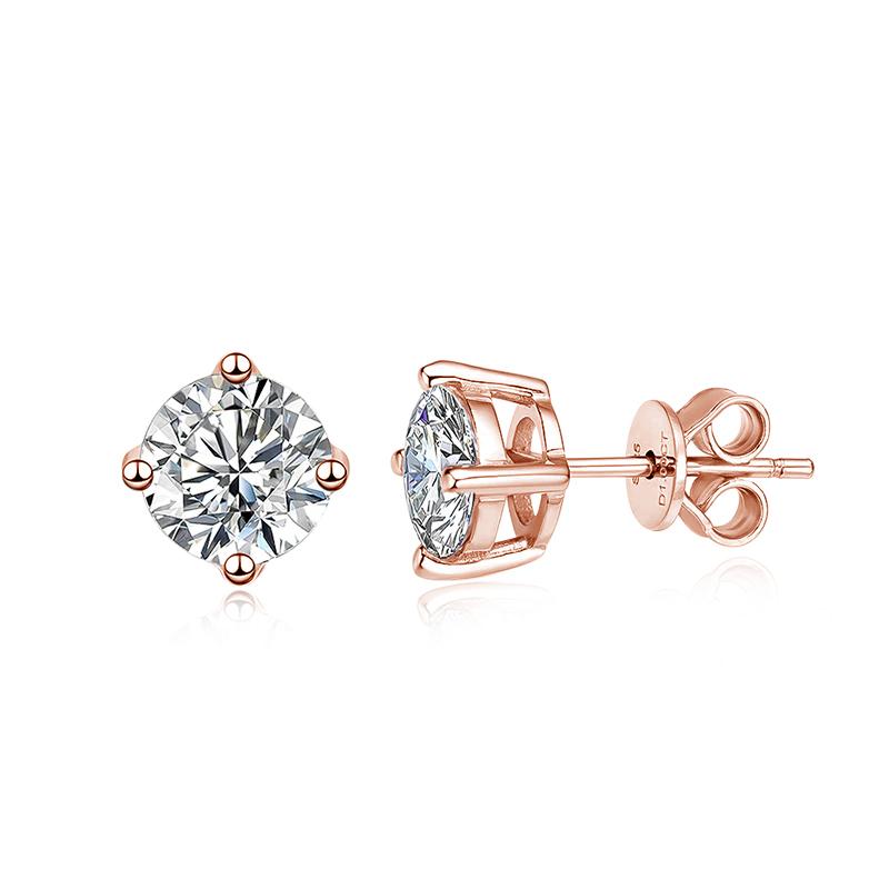 Orecchini a lobo in Moissanite Smyoue 0,1-3CT Test Superato per Uomo Donna Argento S925 Placcato Platino Sposa Matrimonio Orecchini a lobo con Diamante di Laboratorio