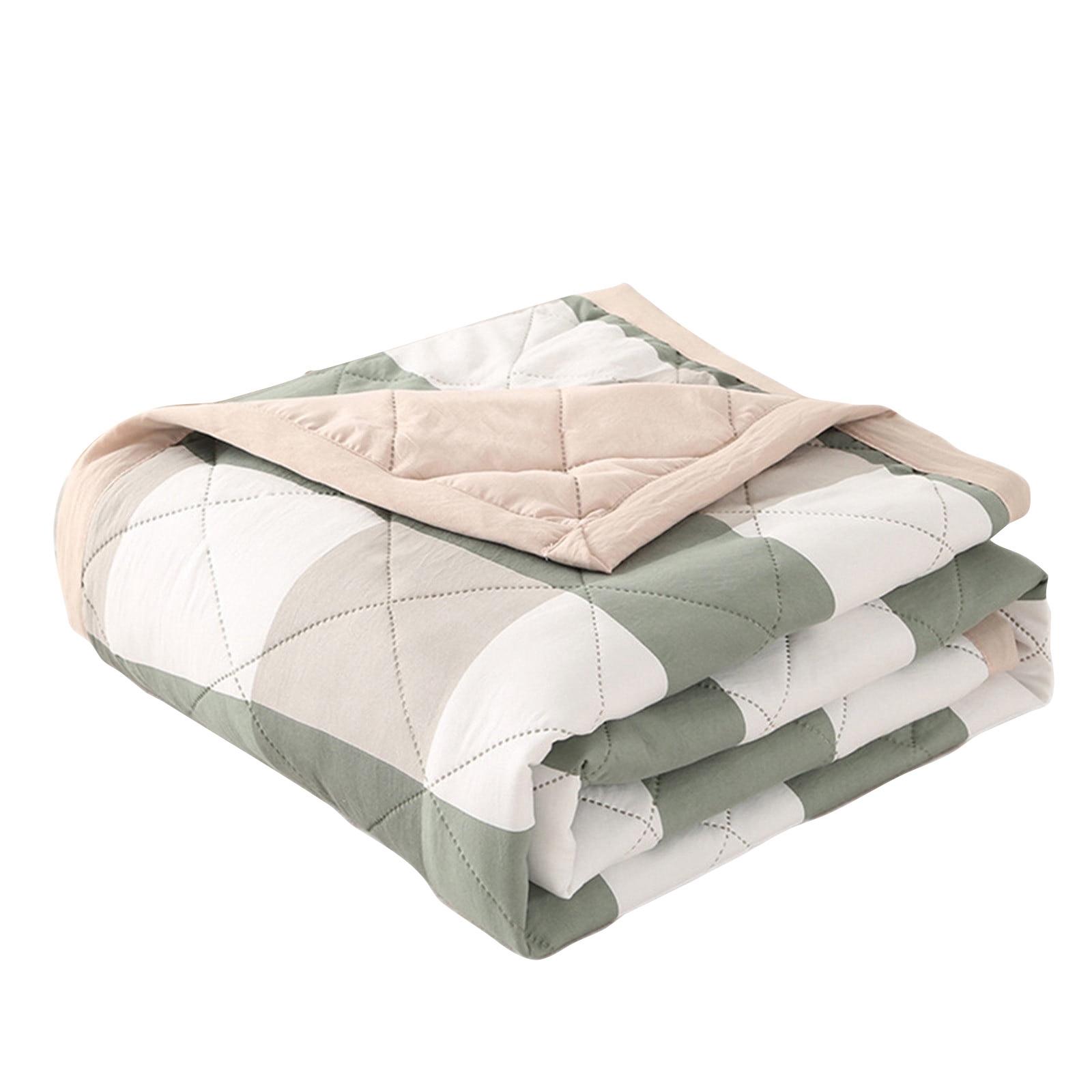 

Quilt Blanket Twin Winter, Sleep Skin Friendly Washed Cotton Cool Comforter Summer Thin Comforter 78.74x59.05in, Bed Blankets for Twin One Size зелений