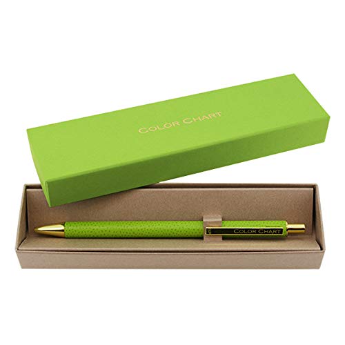 Color Chart Leather-Wrapped Ballpoint Pen (Morning Dew)
