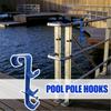 Adjustable Telescopic Swimming Poles Hook Above Ground Pool Poles Hanger Swimming Pool Side Storage Shelf Enduring