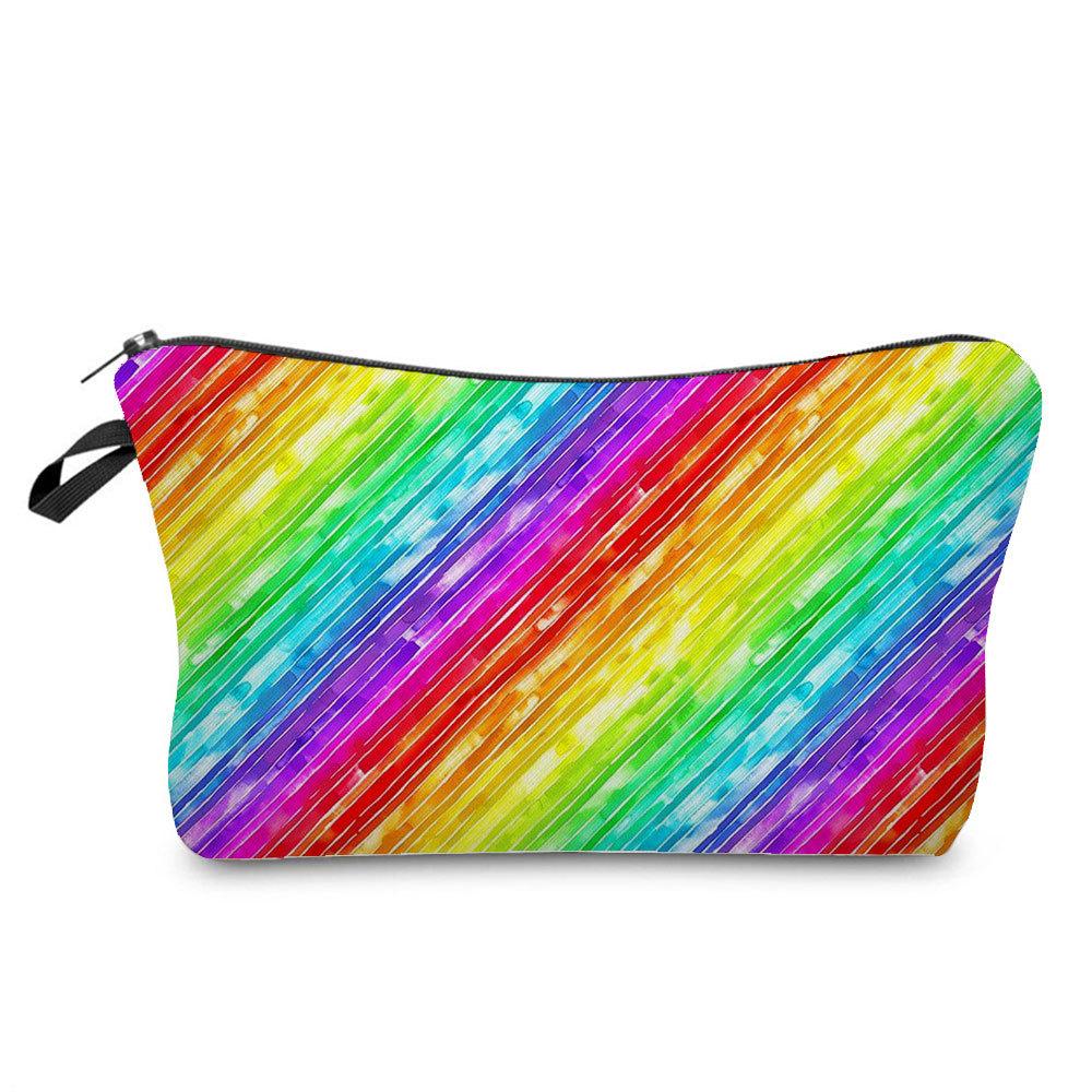Women Colorful Print Cosmetic Bag Toiletries Organize Travel Storage Case 6396 KTB