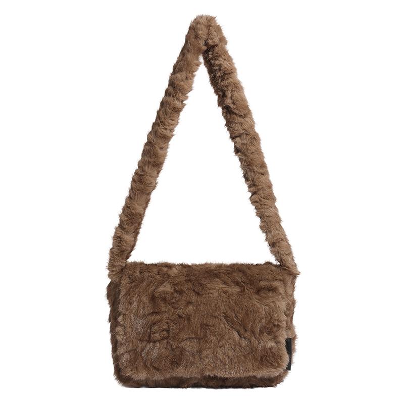 Fashionable Flap Clutch Purse Bag Soft Faux Fur Small Shoulder Bags For Women 2025 Winter Trend Korean Plush Handbags Crossbody Bag