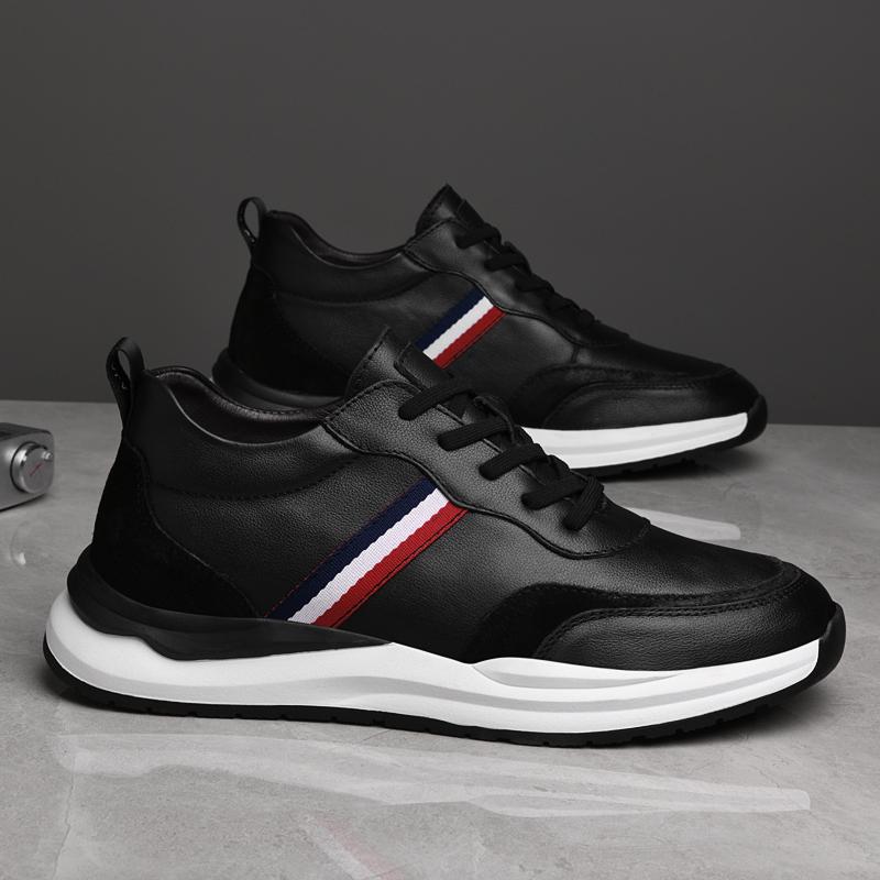 Verschleißfeste Herren-Sneakers, modische Freizeitschuhe aus echtem Leder, Sport-Laufschuhe, weiche Sneakers, hochwertige Trekkingschuhe für Männer