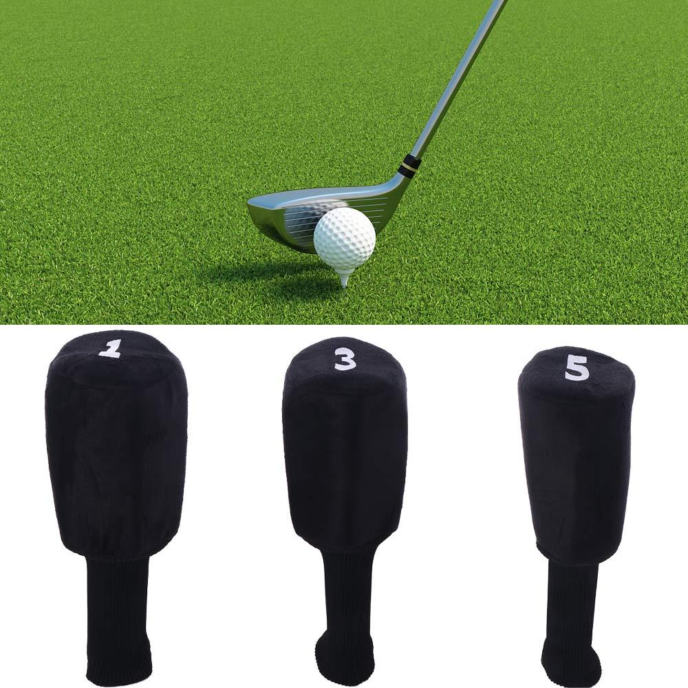 

Long Neck Golf Headcovers Number Tag Wood Head Covers Golfer Gift Golf Club Protector 135 Clubs чорний