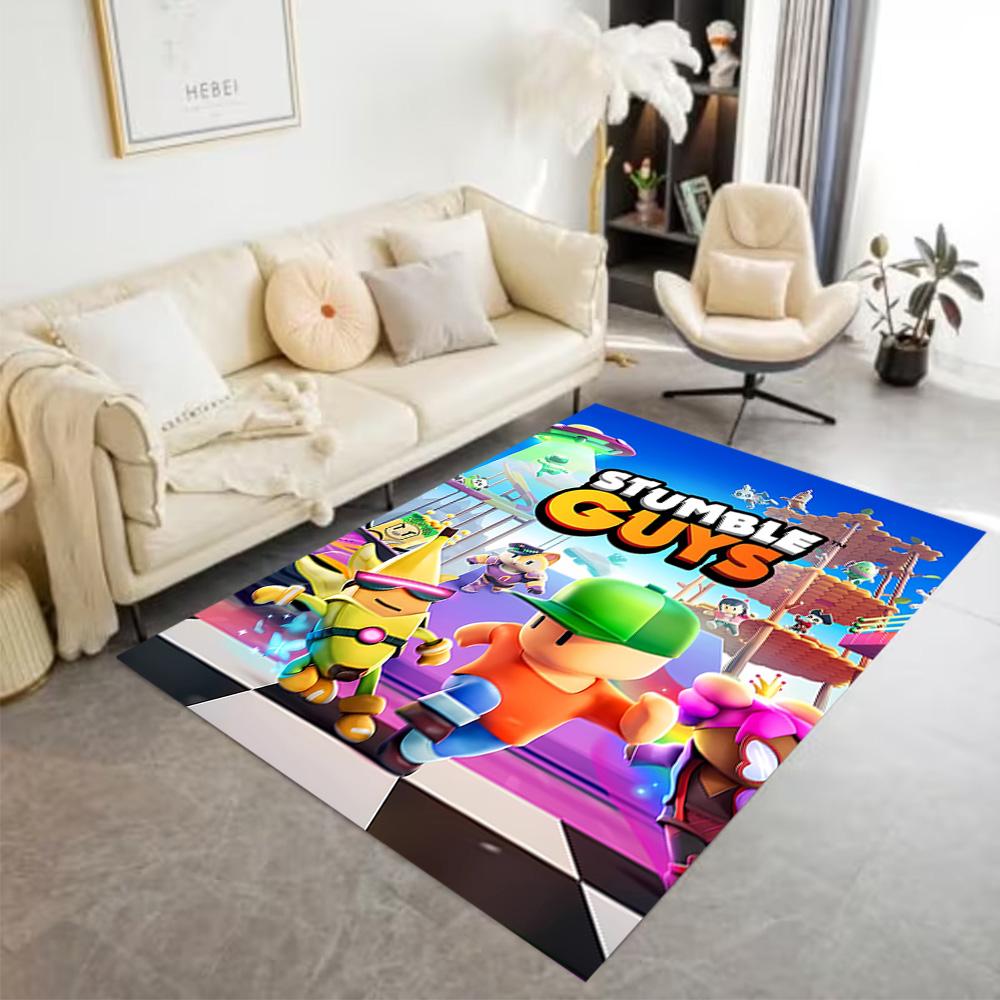 Stumble Guys: Fun Adventure Carpet Perfect for Foyer Decorate Room Playrooms Hallway Anti-slip Rug Decorate Offices Gift for Festivals