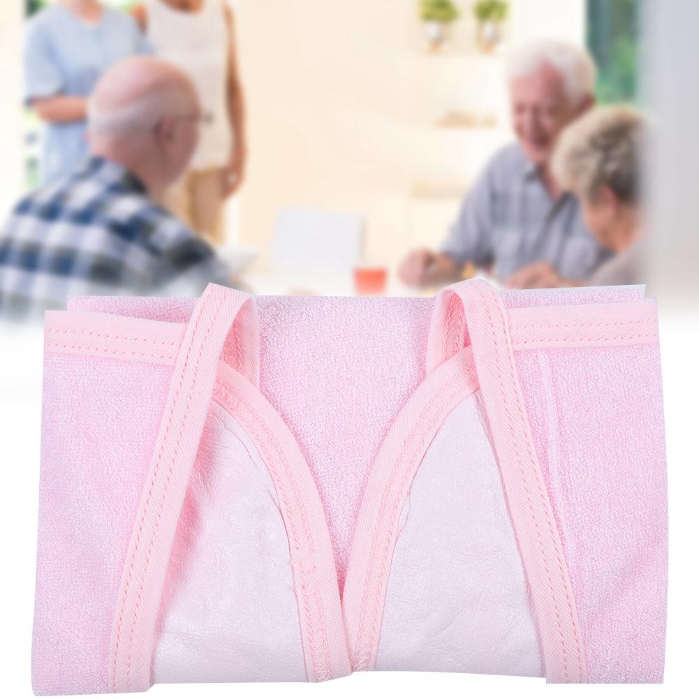 Elderly Waterproof Bib Adult Mealtime Saliva Towel Dining Apron Clothes Protector Light Pink S