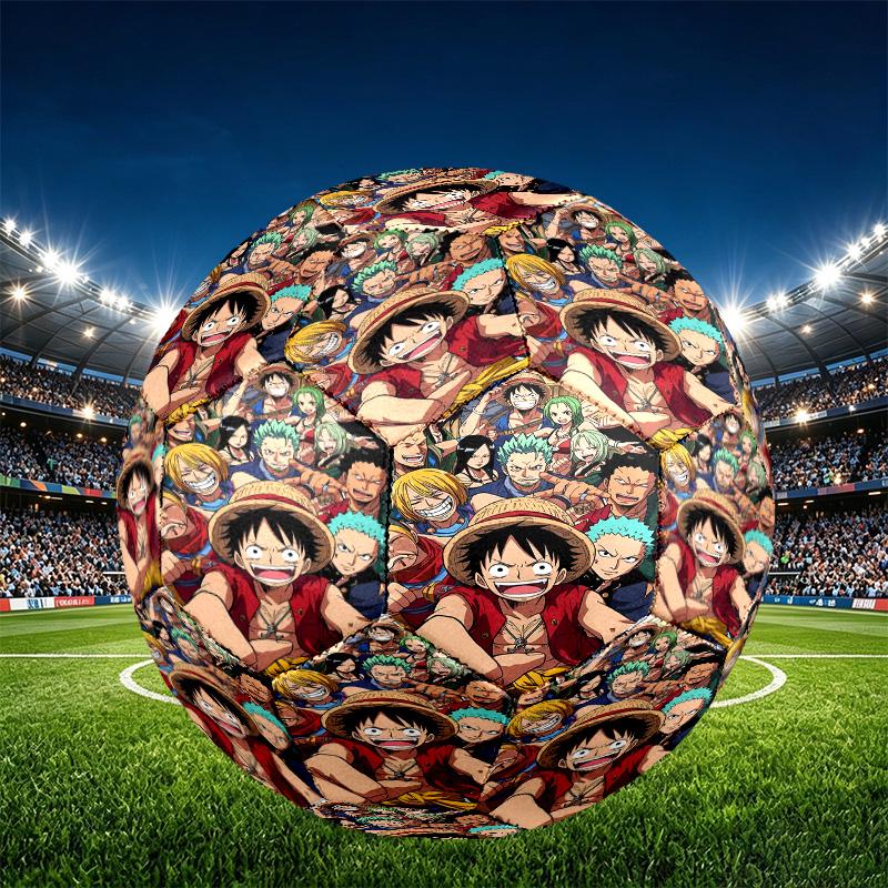 One Piece Print Size 5 Soccer Ball, PU Wear Resistant Football for Match Training and Daily Practice, Birthday Gift for Soccer Fans
