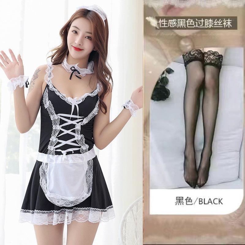 European and American style lingerie lace sexy maid dress apron maid uniform sex suit