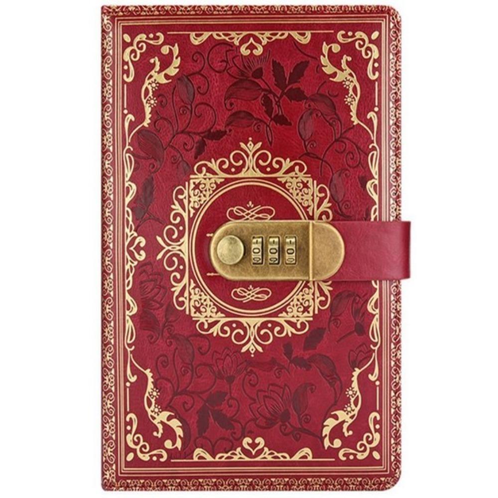 Papperstjocklek Kombinationslås a5 Journalanteckningsbok Med Lås a5 Retro Lösenordsbok Student