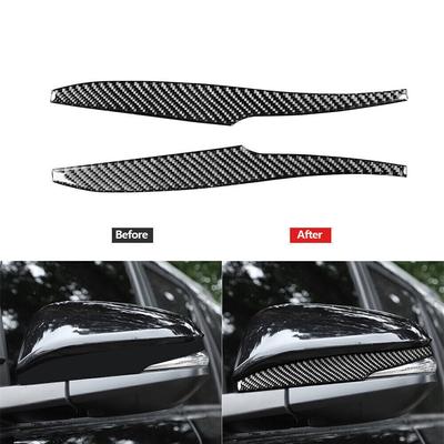 Carbon Fiber Rearview Mirror Decorative Cover Trim For Toyota 4Runner 2010-