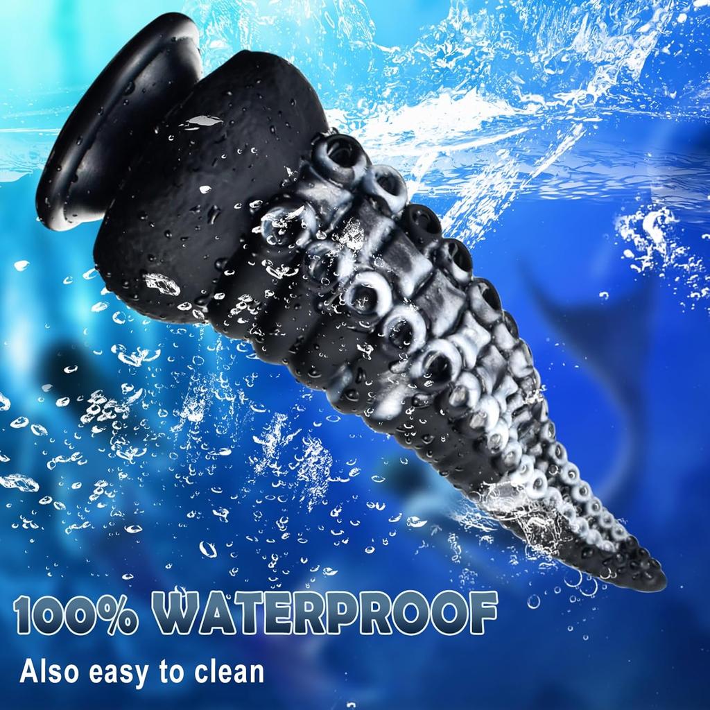 Riesiger dicker Tentakeldildo, großer Monsterdildo, großer schwarzer Dildo mit starken Saugnäpfen, konischer Analdildo aus Silikon, Produkte für Erwachsene