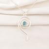 Blauer Katzenaugen Edelstein Anhänger, 925 Sterling Silber Anhänger Schmuck, Handgefertigter Schmuck Anhänger, Ausgleichender Schmuck Geschenk für Frauen