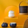 Wanqiantang Autumn Moon Blue Sand Portable Ceramic Tea Set