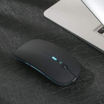 2.4G BT 5.0 Wireless Slim Rechargeable Mouse Less Noise 3 Adjustable DPI 7color Breathing Light
