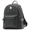 MCM Stark Studded Logo Backpack Coated Canvas And Leather Trim Unisex Backpacks Black MMKAAVE15BK001