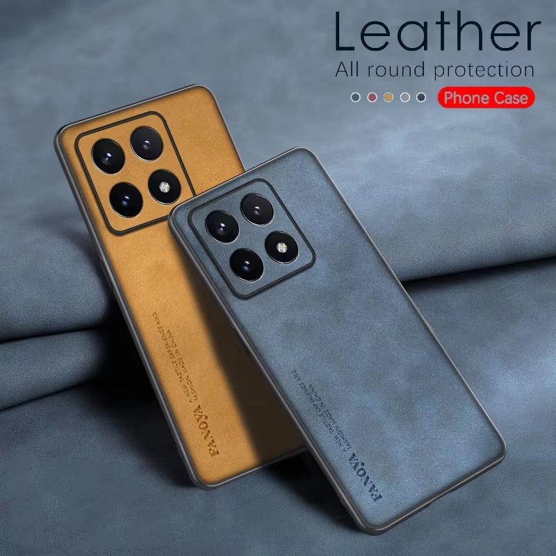 Mi14t 14tpro Sheepskin Leather Case For Xiaomi Mi 14t Pro 5g Business Retro Protect Back Cover On 14 T Xiaomi14t Shell