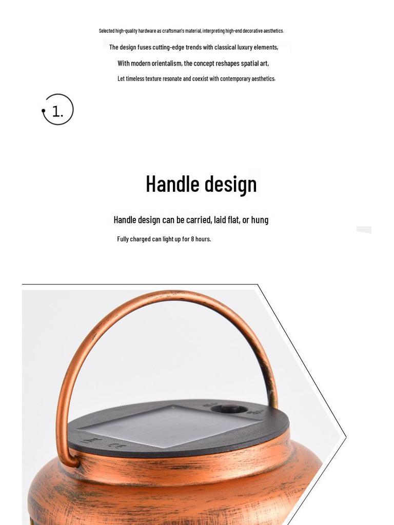 Kolibri Solar Laterne für Außen: Wasserdichtes Schmiedeeisen Hohldesign für Innenhöfe