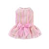 Vertical Striped Butterfly Skirt Pet Cat Dog Spring Summer Thin French Dou Corgi Teddy Pomeranian Bear Clothing Spring